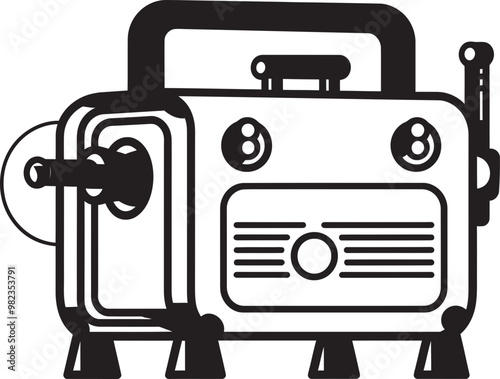 Comprehensive Vector Illustration of a Modern Welding Machine in Full Operation