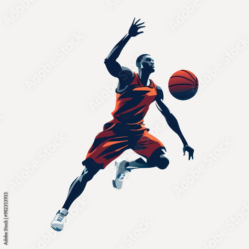 Dynamic basketball player silhouette art