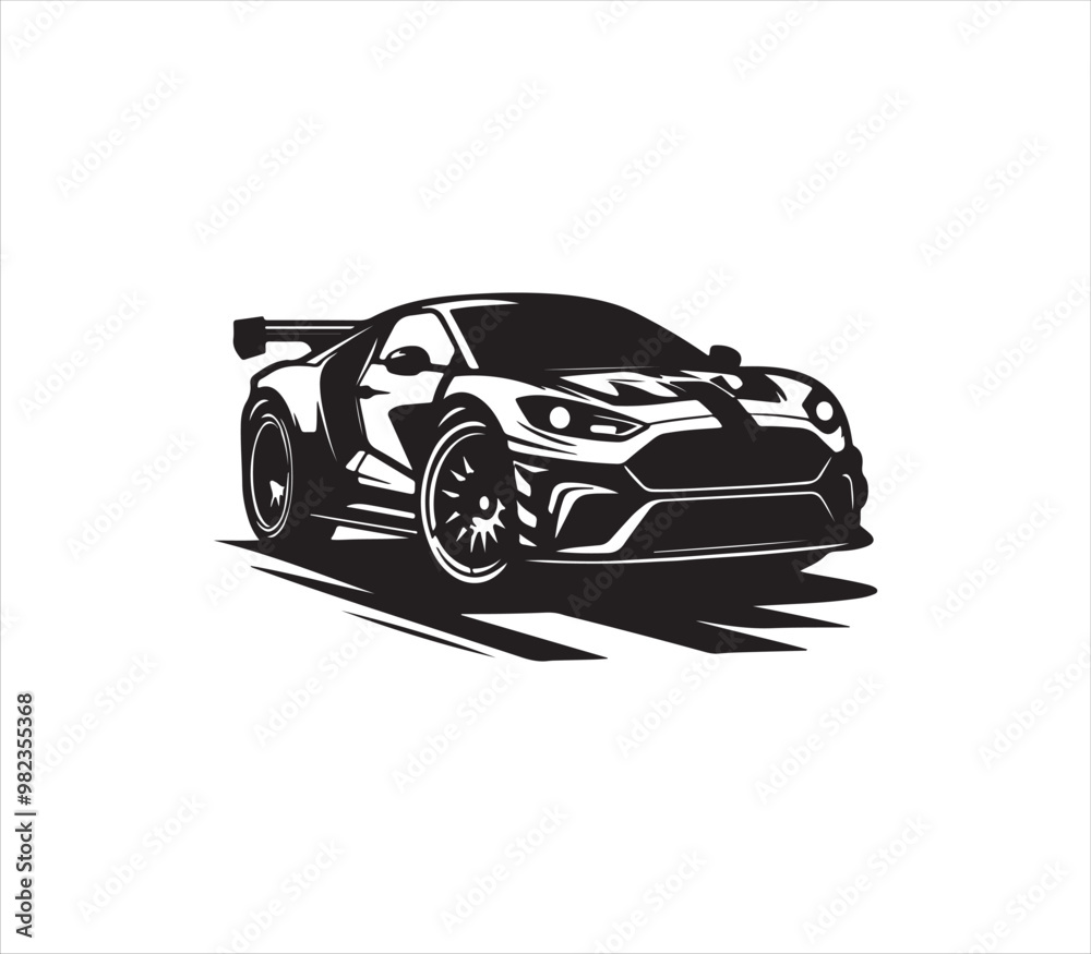 Obraz premium Car silhouette vector on white background