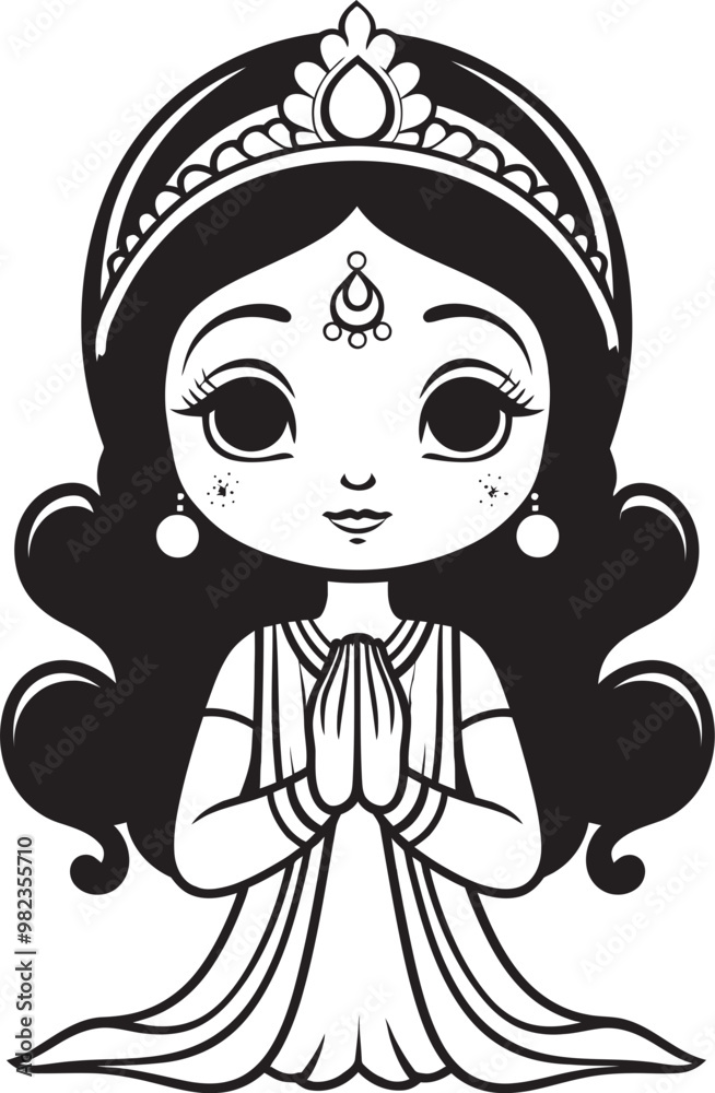 Fototapeta premium Tranquil Namaste by Vector Character