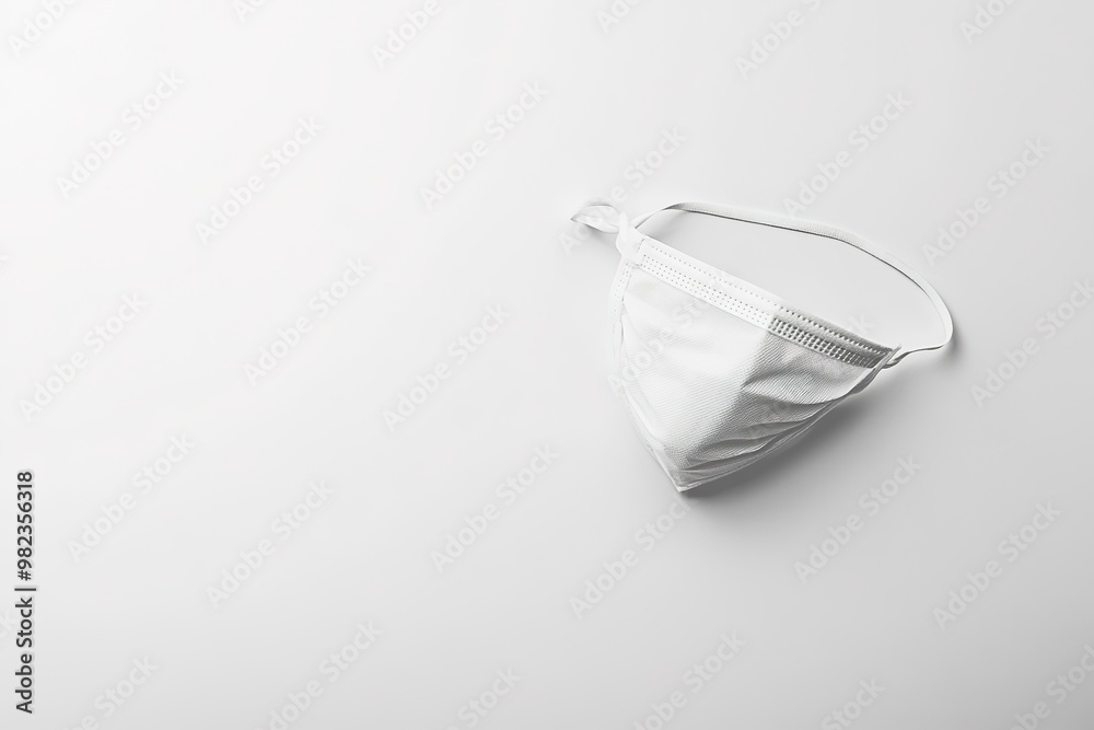 White face mask isolated on light background. White face mask isolated on light background.
