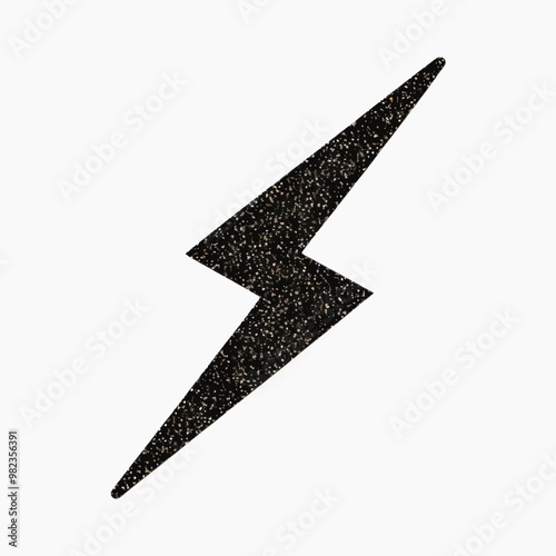 Black glitter lightning bolt symbol