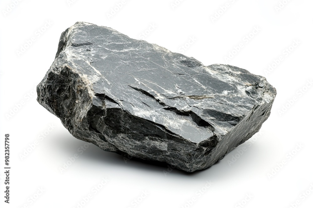 A piece of rock highlighted on a white background A piece of rock highlighted on a white background