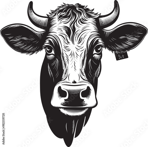 Cute Cow Family Grazing Toger