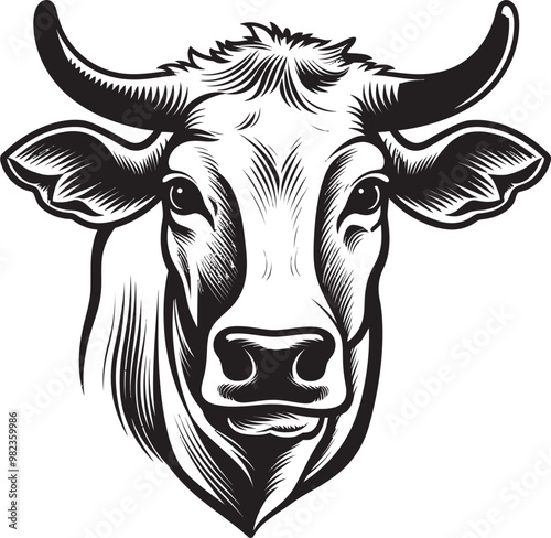Cute Cow with Flower Crow