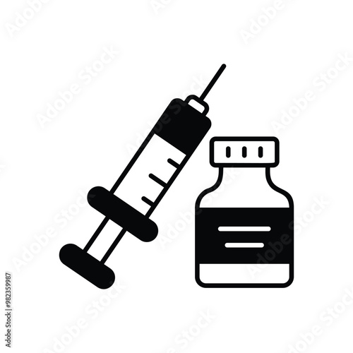 Injection Vial vector icon stock illustration