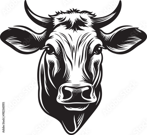 Cow and Farmhouse Illustration