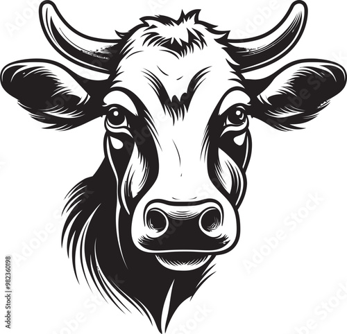 Cow in 3D Vector Style