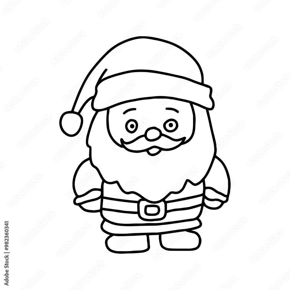 Santa Claus in doodle style, simple