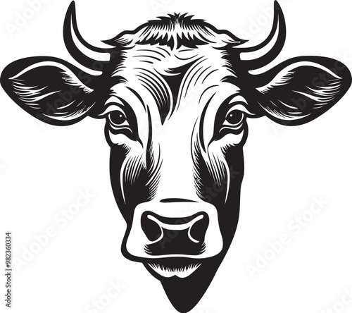 Cow with Rustic Wood Background