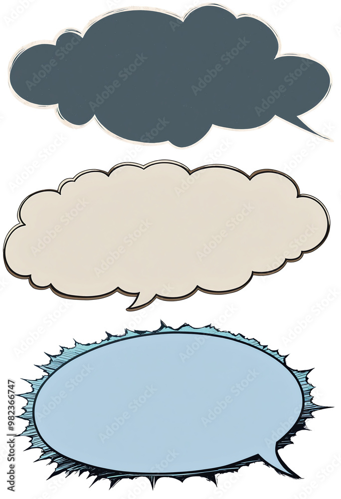 Sketch cloudy speech bubbles on a transparent background Sketch cloudy speech bubbles on a transparent background