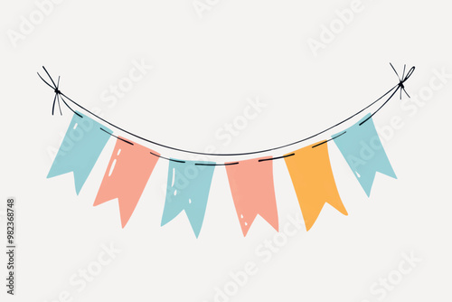 Colorful festive bunting flags decoration
