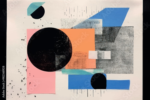 Abstract geometric shapes collage