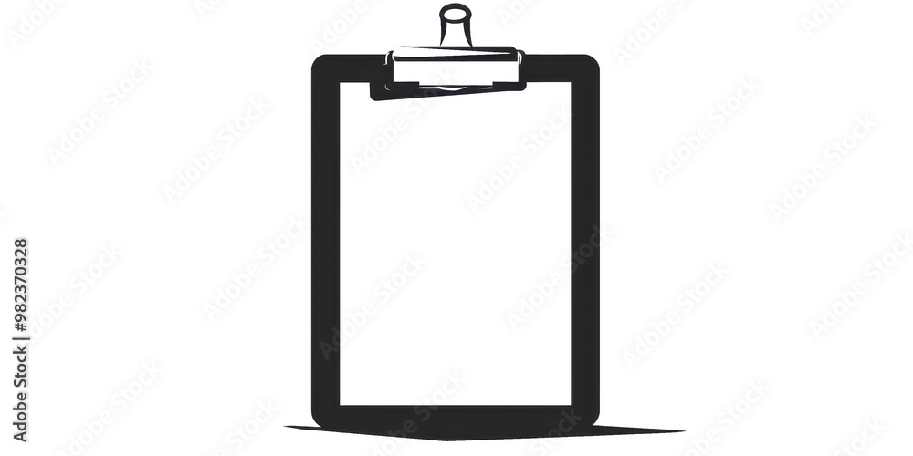 A clipboard with a clip on it A clipboard with a clip on it
