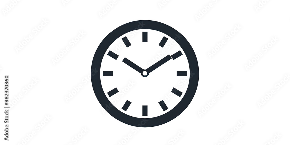 A black and white clock with the hands at the numbers 3 and 9 A black and white clock with the hands at the numbers 3 and 9