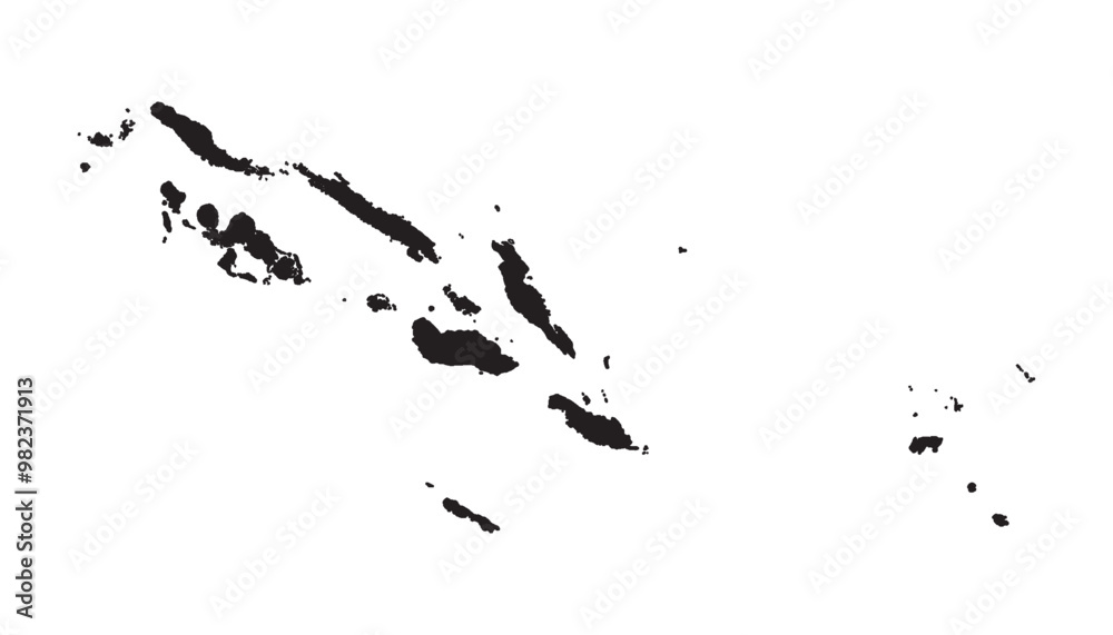 Obraz premium The Solomon Islands Silhouette Map