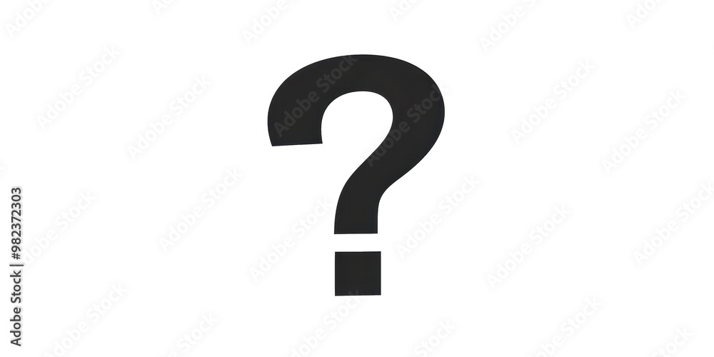 A black and white question mark is on a white background A black and white question mark is on a white background