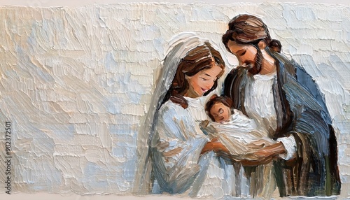 high quality wallpaper christmas theme, baby jesus, mary and joseph in the cave.