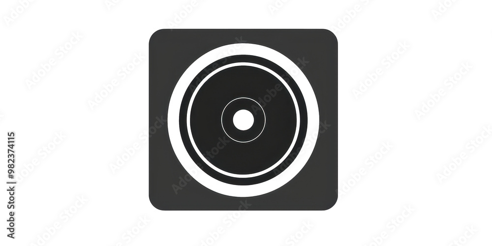 A black and white image of a speaker A black and white image of a speaker