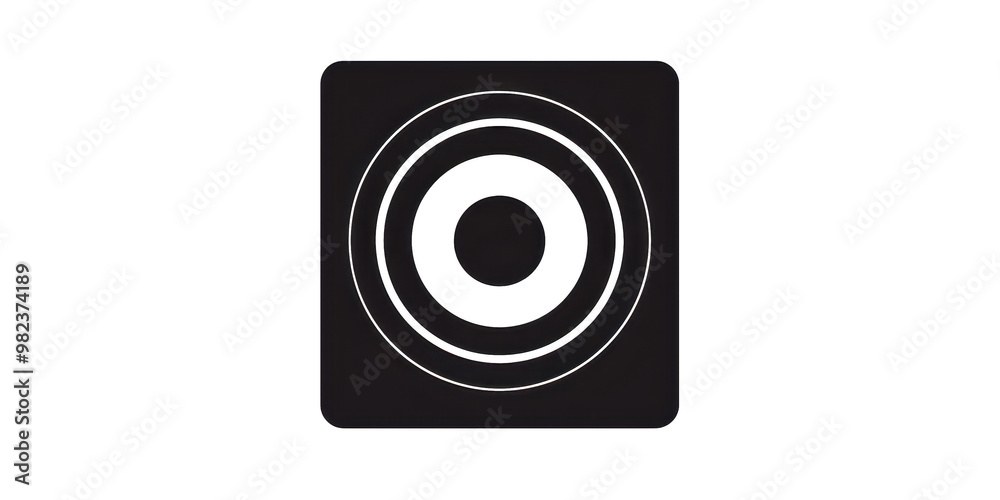 A black and white image of a circle with a white dot in the middle A black and white image of a circle with a white dot in the middle