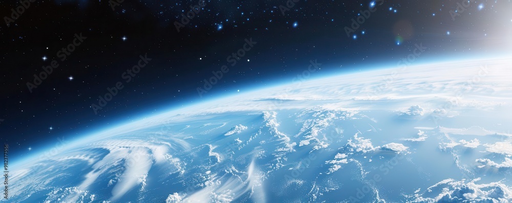 Earth s atmosphere blending with outer space