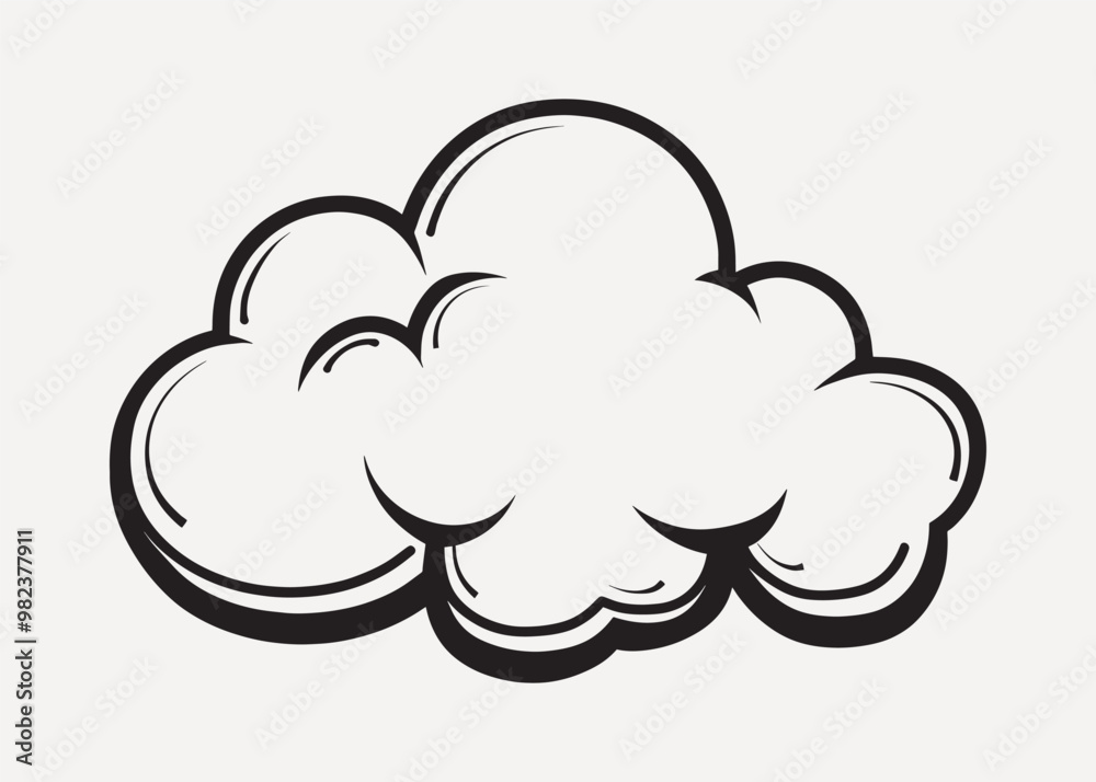 Simple black and white cloud