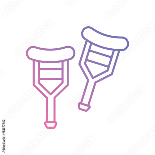 Crutch vector icon stock illustration
