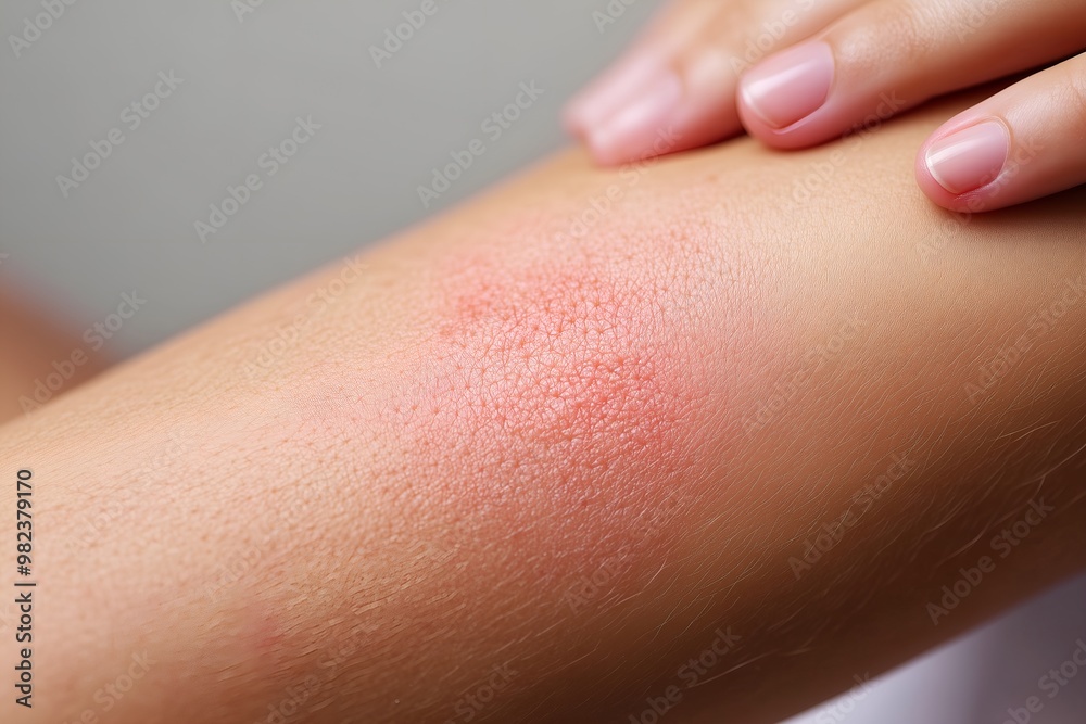 Close-Up of Red and Dry Skin with Irritation on Forearm Close-Up of Red and Dry Skin with Irritation on Forearm