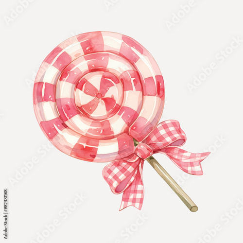 Colorful striped lollipop with bow