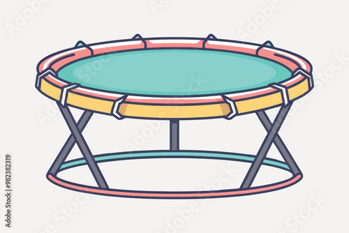 Colorful cartoon trampoline illustration