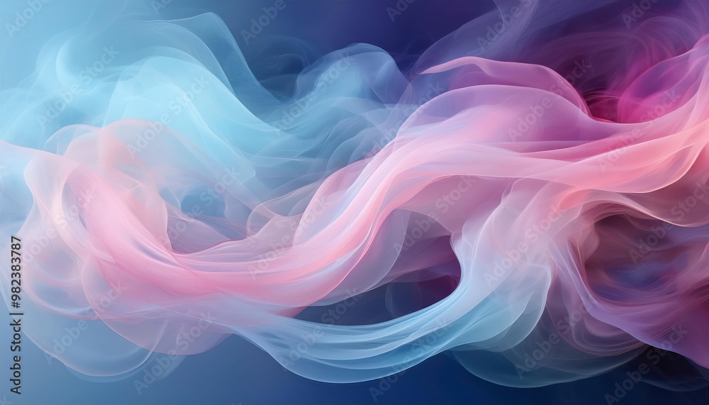 Soft, wispy trails of smoke rise and twirl through the air, blending hues of colors creating a dreamlike, ethereal background of flowing, translucent forms.