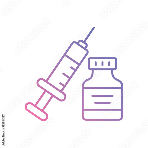 Injection Vial vector icon stock illustration