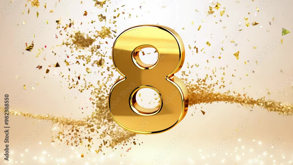 Golden Number Eight with Glitter
Golden Number Eight with Glitter