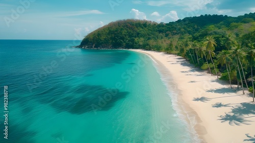 Aerial view of amazing beach with beautiful tree's