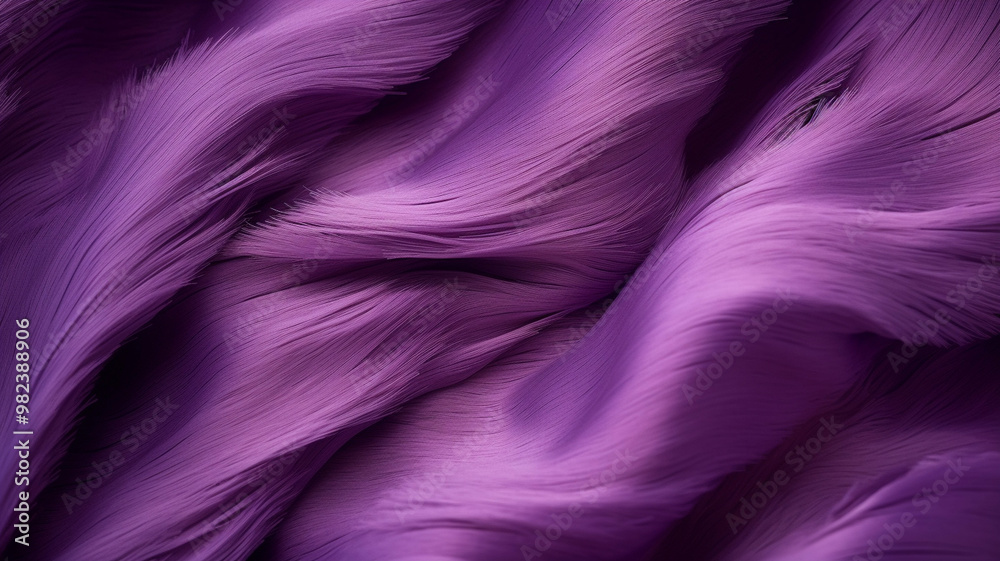 Flowing purple fabric texture with delicate, wavy folds creating a soft and elegant visual.