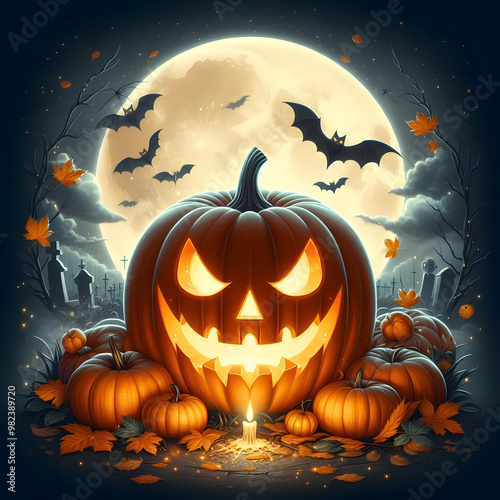 Halloween pumpkin background featuring spooky jack-o-lanterns on a black backdrop, perfect for autumn celebrations	