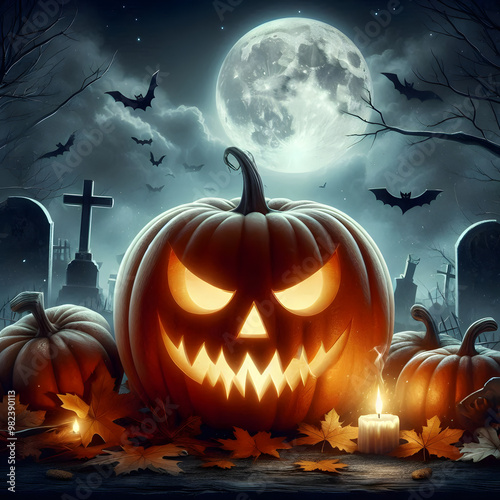 Halloween pumpkin background featuring spooky jack-o-lanterns on a black backdrop, perfect for autumn celebrations	