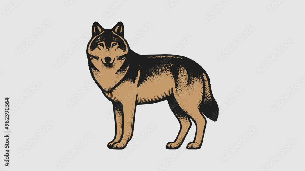 Naklejka premium a wolf on a gray background. Can be used as a logo, icon or emblem.