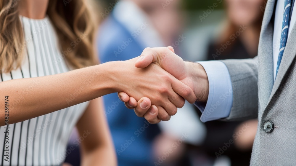 Professional Handshake at Business Networking Event Professional Handshake at Business Networking Event