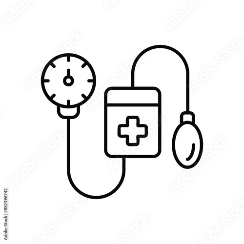 Blood Pressure Monitor vector icon stock illustration