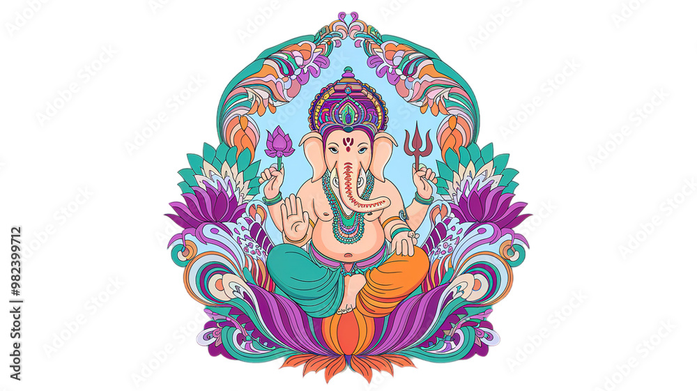 Ganesh ji on transparent background, Generative ai. Ganesh ji on transparent background, Generative ai.
