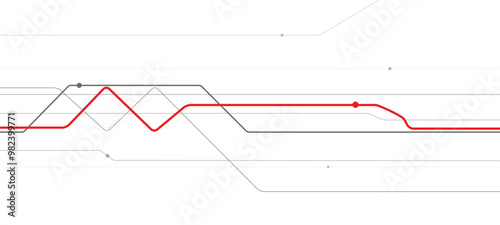 Railway transport. Railroad bridge. Outline abstract illustration for your project. Lines image on white background. Vector design art