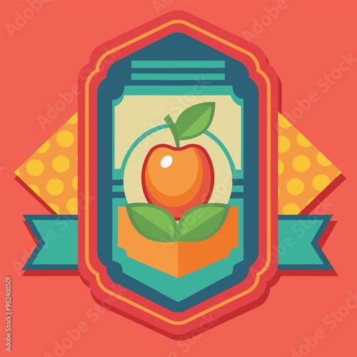 template, of a product made from peach or apricot. Flat style. Isolated object