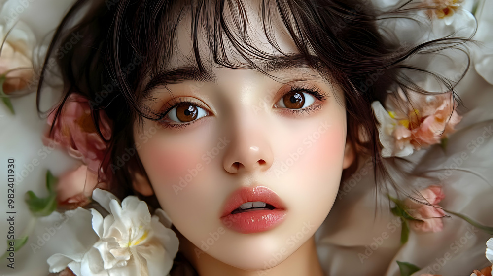 Beautiful Woman with Flowers Beautiful Woman with Flowers