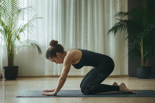 Yoga Peaceful Meditation Pose in an Open Space photo