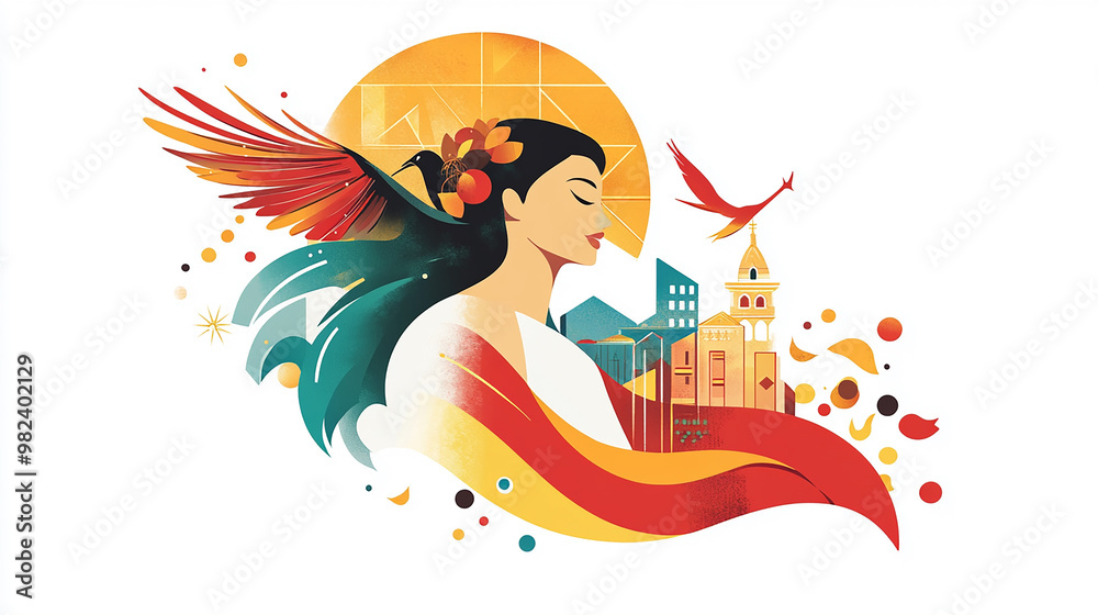 Valencian Community Day Spain Logo Design illustration Valencian Community Day Spain Logo Design illustration