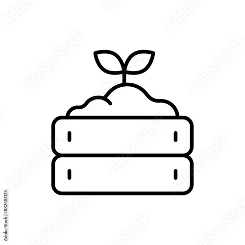 Compost outline icons, minimalist vector illustration ,simple transparent graphic element .Isolated on white background