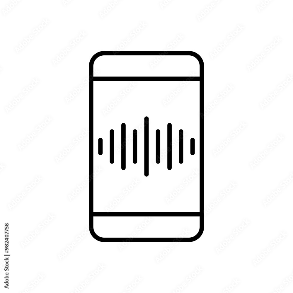Mobile phone with record symbol Mobile phone with record symbol