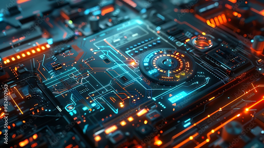 Fototapeta premium Digital Abstract IT Futuristic Modern network,pattern ,circuit,global etc. Technology Bacground AI