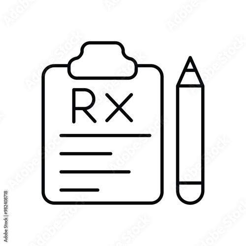 Prescription Pad vector icon stock illustration